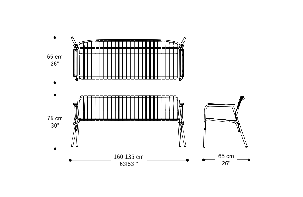 Image of the main dimensions of the product